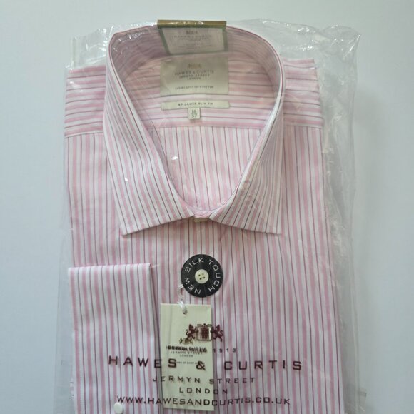 Hawes & Curtis St James (Pink & White) Size 18/37 (NWT) - Picture 2 of 3